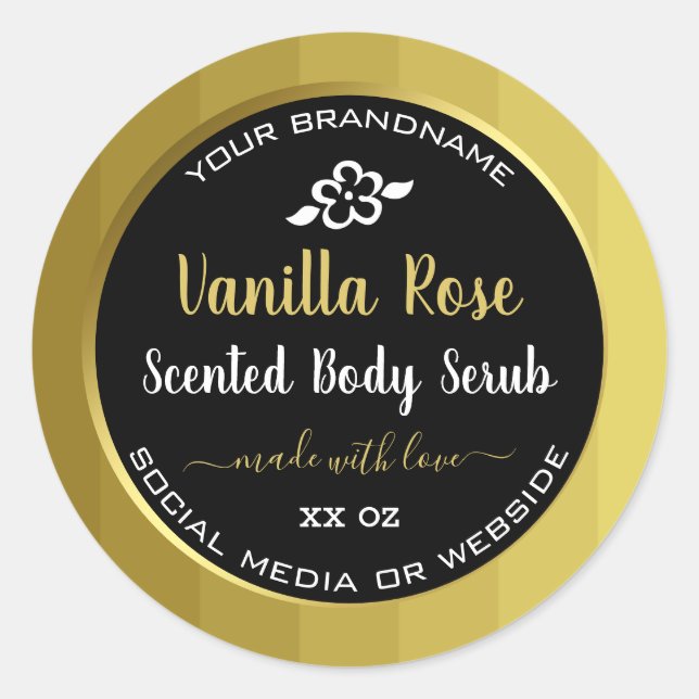 Adesivo Rótulos Dourados e Pretos para Encapsulamento Seru (Frente)