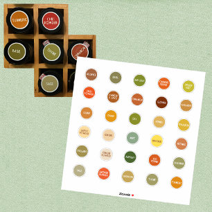 Adesivo Rótulos Herb e Spice jar com código de cores