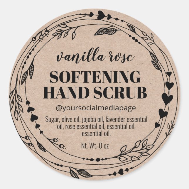 Adesivo Rótulos Kraft Scrub (Frente)