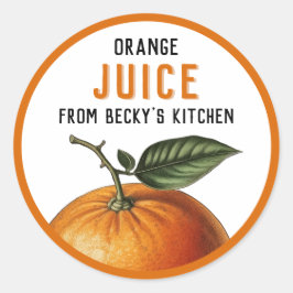 Adesivo Rótulos para Latas de Suco de Laranja Caseiro