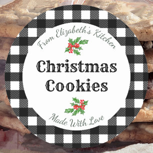 Adesivo Rótulos Personalizados de Biscoitos de Natal Branc