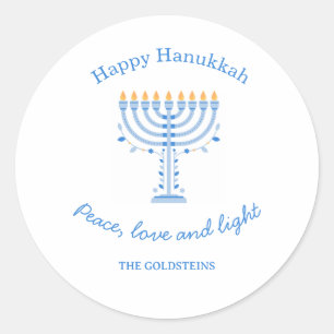 Adesivo Rótulos personalizados de Hannukah - Feliz Hanukka