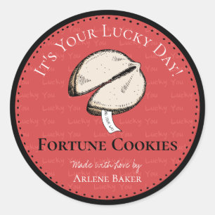 Adesivo Rótulos Red DIY de Cookie Fortune Chinês Homemade