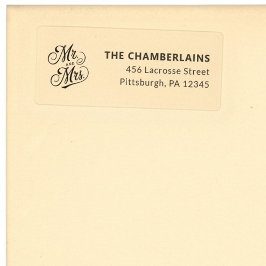 Adesivo Rótulos Transparentes de Endereços de Retorno Eleg