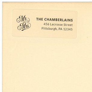 Adesivo Rótulos Transparentes de Endereços de Retorno Eleg