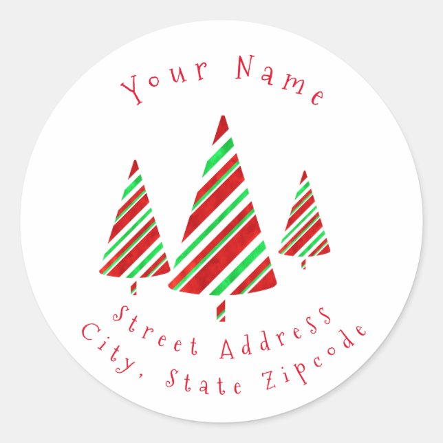 Adesivo Rótulos "Verdes Vermelhos Vermelhos" das Árvores E (Frente)