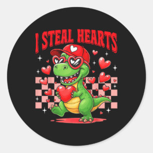 Adesivo Roubo Corações T-rex Dino Pelo Menino Valentines T