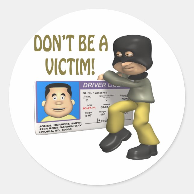 Adesivo Roubo de identidade (Frente)