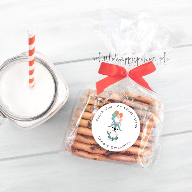 Adesivo Rouco Festa de aniversário Obrigado (Criador carregado)