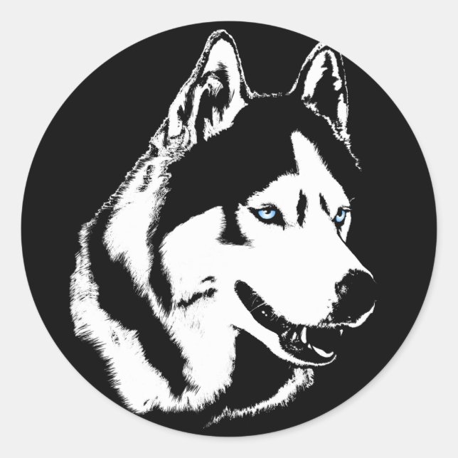 Adesivo Rouco Stickers Siberian Husky Malamute Stickers (Frente)