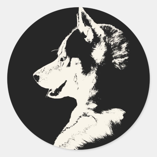 Adesivo Rouco Stickers Siberian Husky Malamute Stickers (Frente)