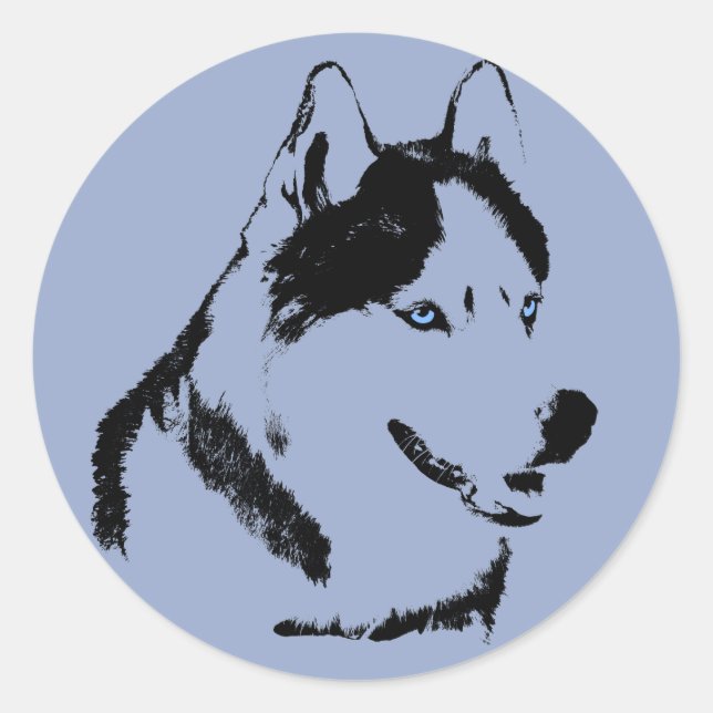Adesivo Rouco Stickers Siberian Husky Malamute Stickers (Frente)