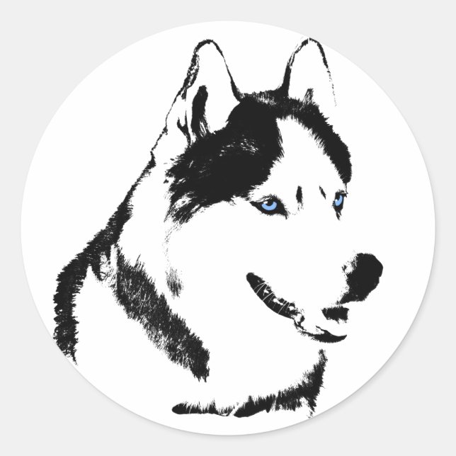 Adesivo Rouco Stickers Siberian Husky Malamute Stickers (Frente)