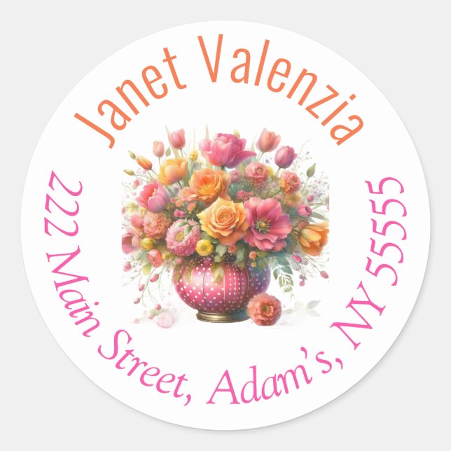 Adesivo Round address labels (Frente)