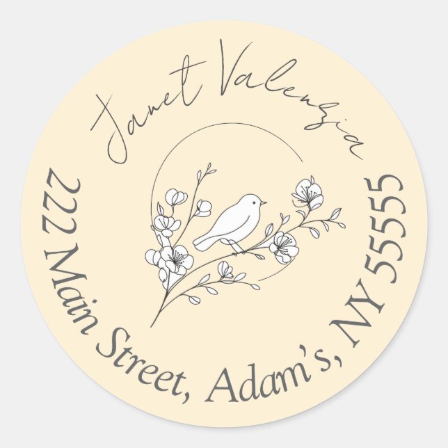 Adesivo Round address labels (Frente)
