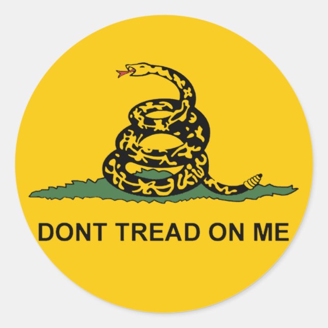 Adesivo Round Dont Tread on Me Sticker -Gadsden tea party (Frente)