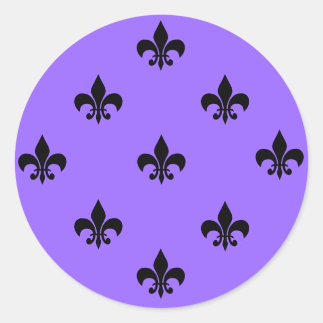 Adesivo Round Fleur de Lis Stickers BLACK (Frente)