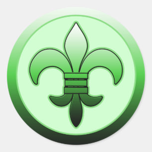Adesivo Round Fleur de Lis Stickers Green