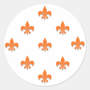 Adesivo Round Fleur de Lis Stickers ORANGE