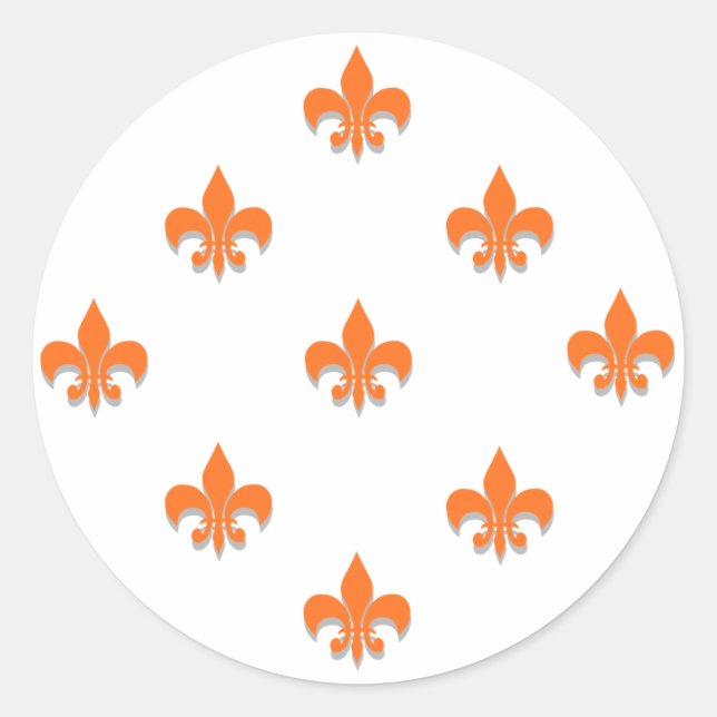 Adesivo Round Fleur de Lis Stickers ORANGE (Frente)