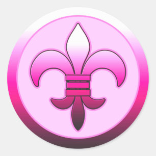 Adesivo Round Fleur de Lis Stickers PINK