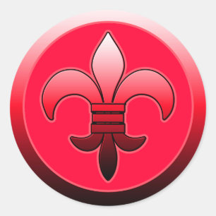 Adesivo Round Fleur de Lis Stickers RED