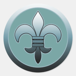 Adesivo Round Fleur de Lis Stickers SOFT BLUE