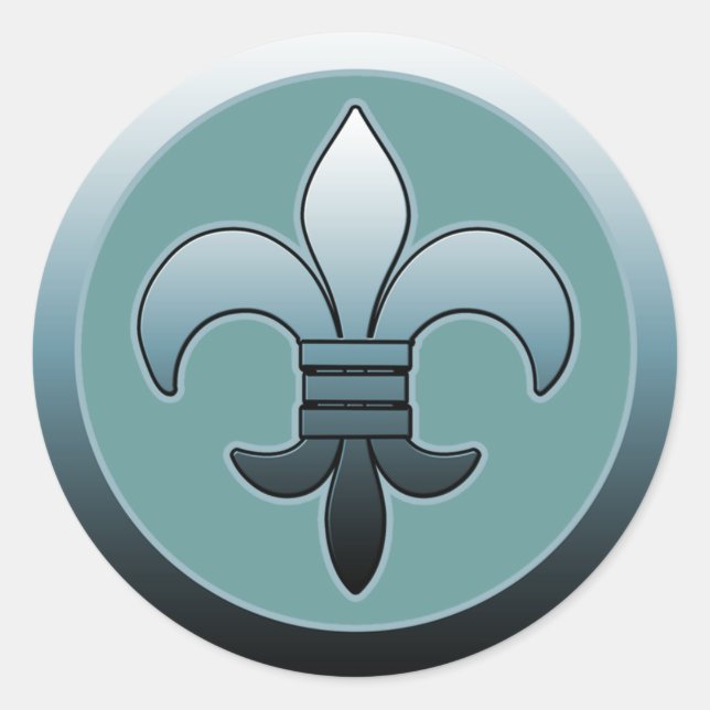 Adesivo Round Fleur de Lis Stickers SOFT BLUE (Frente)
