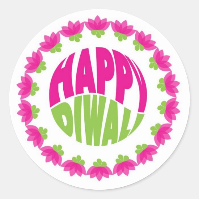 Adesivo Round Happy Diwali Stickers (Frente)