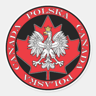 Adesivo Round Polska Canada Leaf