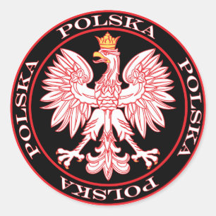 Adesivo Round Red Polska Eagle