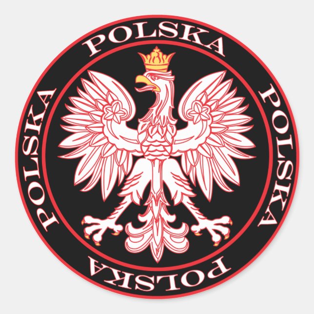 Adesivo Round Red Polska Eagle (Frente)