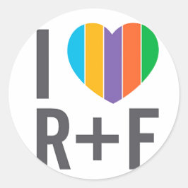 Adesivo Round Sticker - Eu coração RF