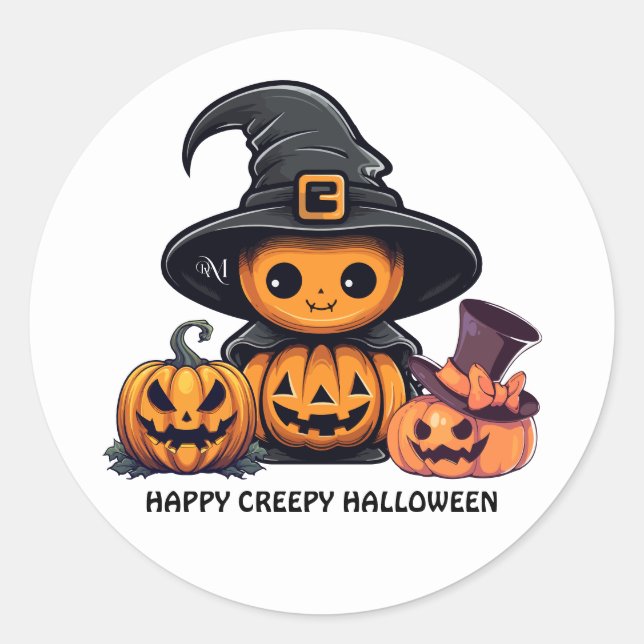 Adesivo Round Sticker : HALLOWEEN Creepy (Frente)