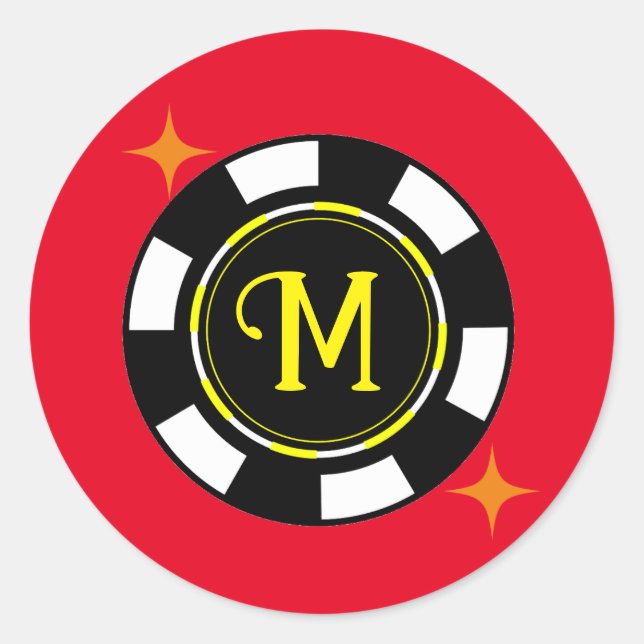 Adesivo Round Sticker - Poker Personalizado (adicionar ini (Frente)