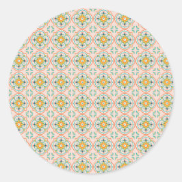 Adesivo Round sticker with a floral geometric pattern