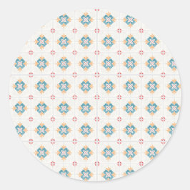 Adesivo Round sticker with intricate blue and yellow 