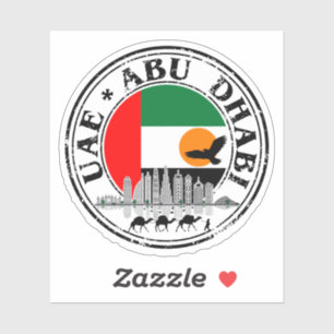 Adesivo Round UAE Abu Dhabi Flag Seal Sticker - Perfeito