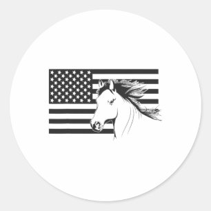 Adesivo Roupa - Cavalo - Bandeira Americana Horseback