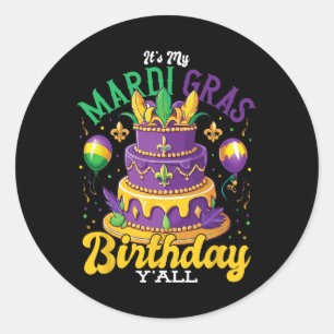 Adesivo Roupa de Aniversário de Mardi Gras É Meu Aniversár