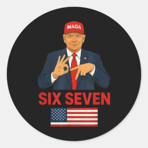 Adesivo Roupa de eleição engraçada meme Trump 67 Six Seven