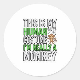 Adesivo Roupa de Humano de Macaco Engraçado Design de Cami
