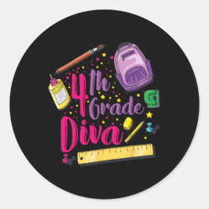 Adesivo roupa de menina diva da 4ª série para o primeiro d
