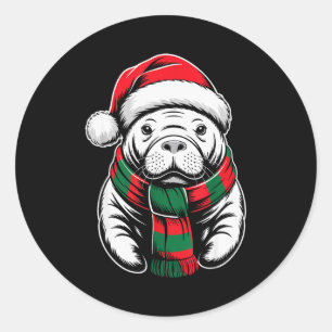 Adesivo Roupa de Natal do Peixe-boi com Chapéu de Papai No