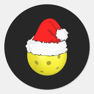 Adesivo Roupa de Natal feminina de pickleball com chapéu d