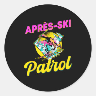 Adesivo roupa de patrulha de après-ski retrô dos anos 80 p