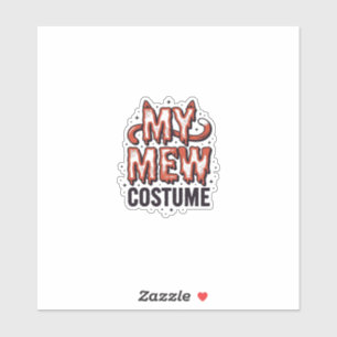 Adesivo Roupa engraçada de gato miando para o Halloween co