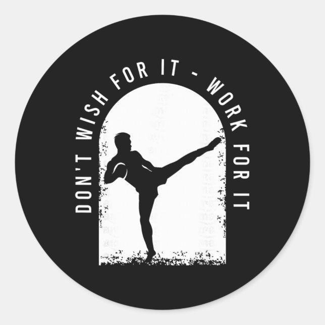 Adesivo Roupa engraçada de kickboxing para um kickboxer  (Frente)