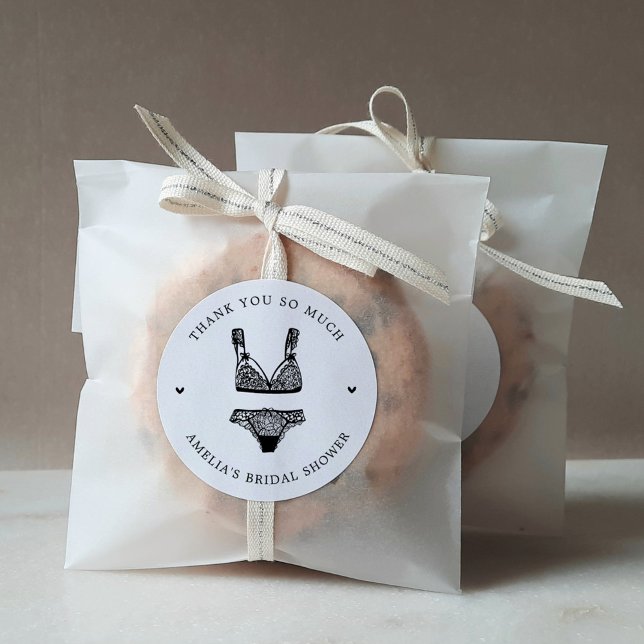 Adesivo Roupa Íntima Moderna Chá de Noiva Obrigado Clássic (Criador carregado)