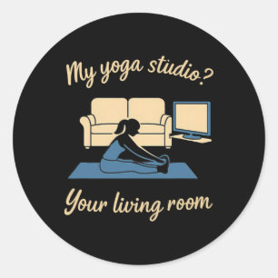 Adesivo Roupas Ativas de Yoga em Casa Meu Estúdio de Yoga